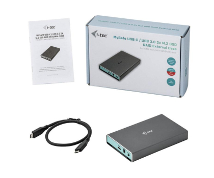 Akcesoria do dysków i-tec USB 3.0 / USB-C Obudowa 2x M.2 SATA RAID 0/1/JBOD ALU